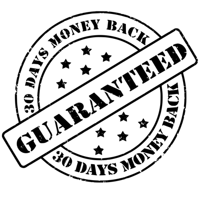 30 Day Money Back, No Questions Asked Guarantee